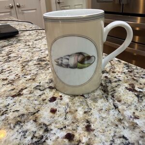 Fitz and Floyd Cream Mug and Plate Set Shell Motif